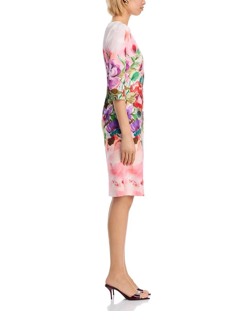 Teri Jon Scuba Floral Three Quarter Sleeve Dress 5