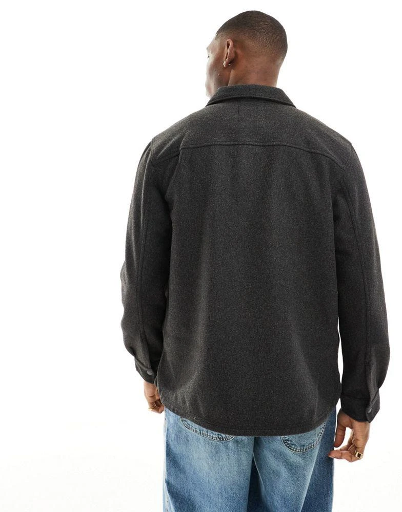 Only & Sons ONLY & SONS wool look overshirt  in charcoal 2