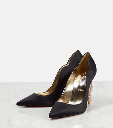 Christian Louboutin Lipstrass crêpe crystal-embellished pumps 5
