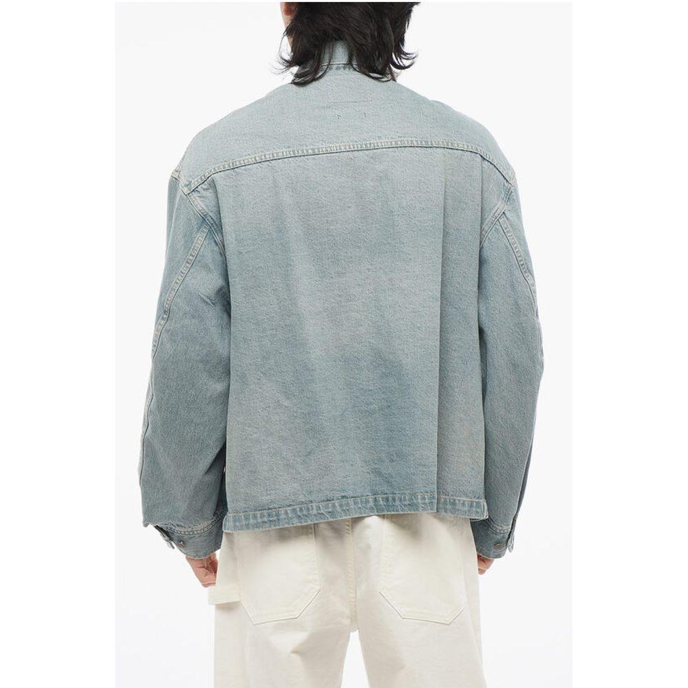 R13 Washed blue Jacket with Paint Men's Details