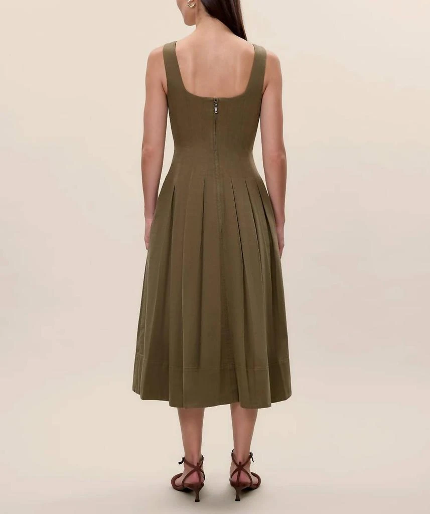 Rebecca Taylor Edith Garment Dyed Midi Dress In Green 2