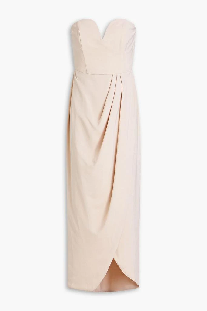 Shona Joy Strapless draped satin maxi dress 1