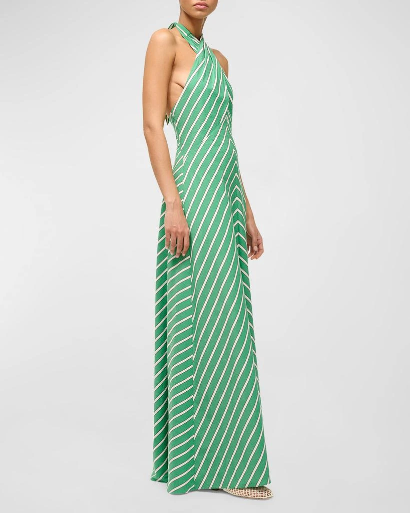 staud green stripe dress STAUD Laura Linen Dress main image 1