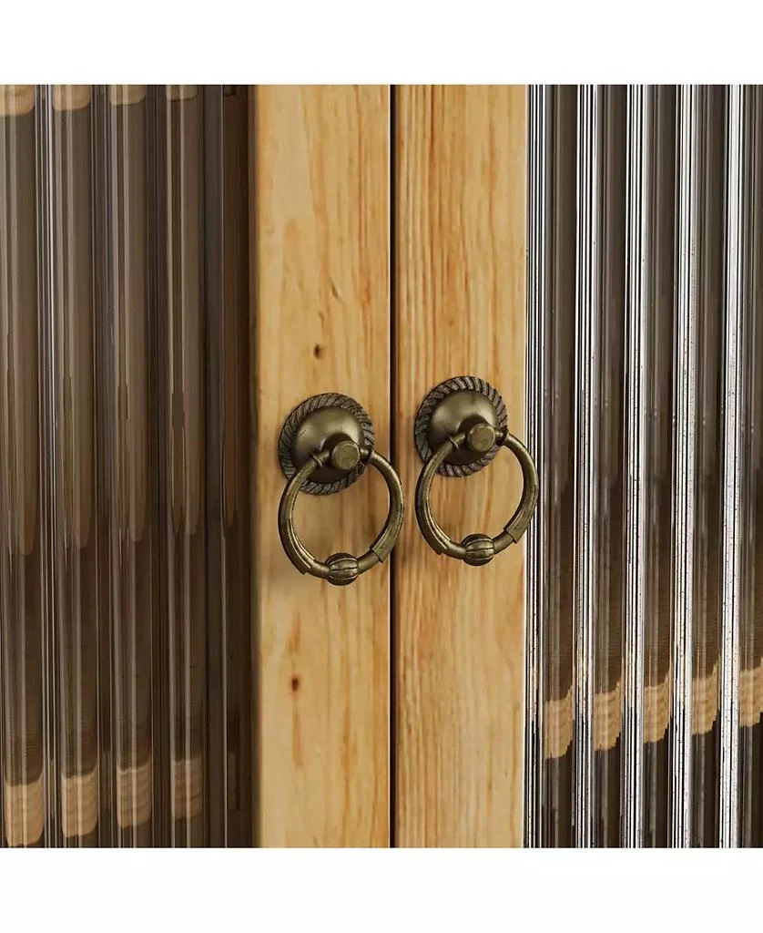 sumyeg CASAINC 24.8" Vintage Wall-Mounted Bathroom Cabinet with Glass Double Doors, 3 Tiers and Towel Rack 9