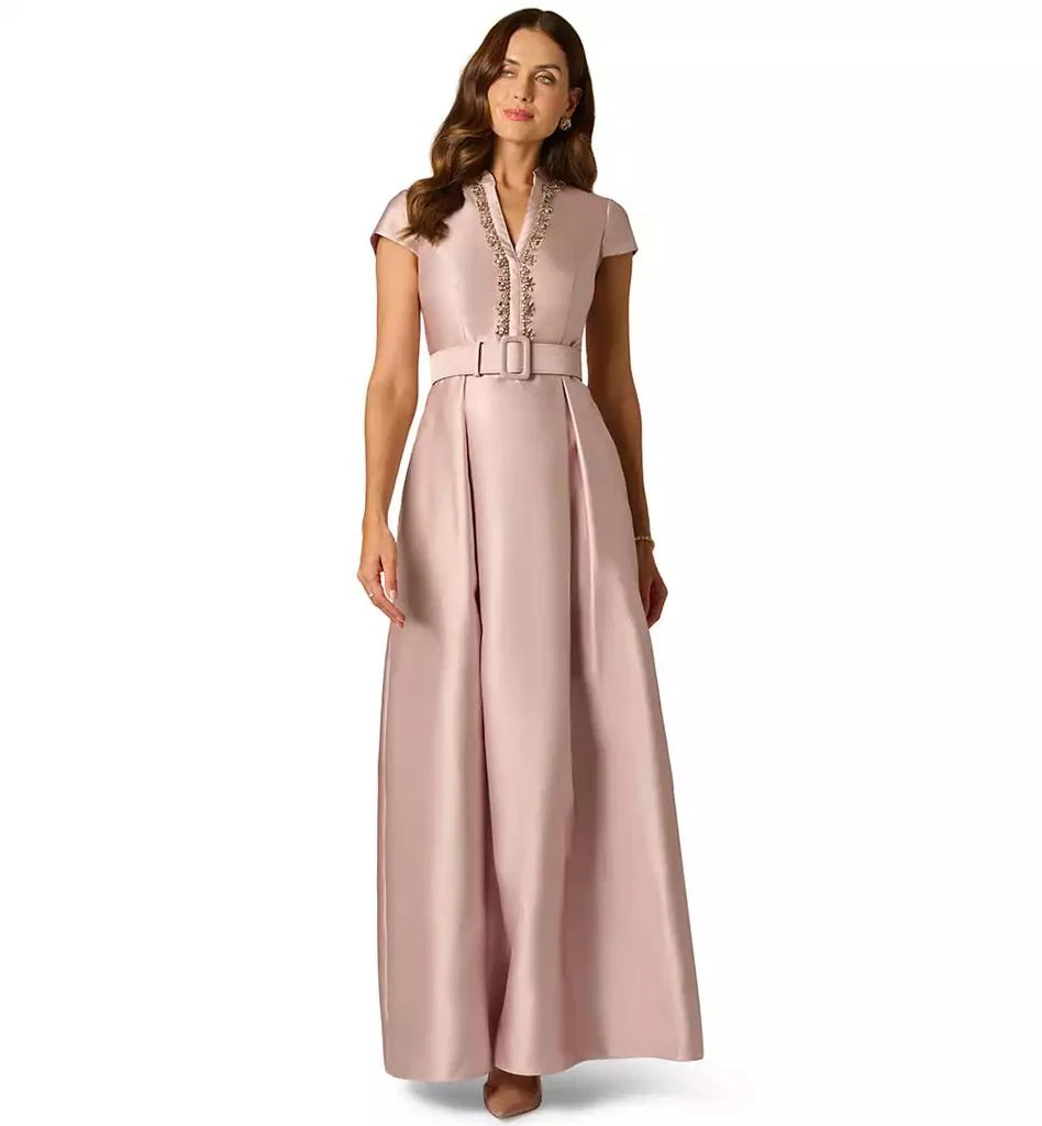 Adrianna Papell Women's Mikado Belt V-Neck Short-Sleeve Gown - Dresses &  Skirts - Compare Prices from 6+ Stores - Free Shipping - BeyondStyle