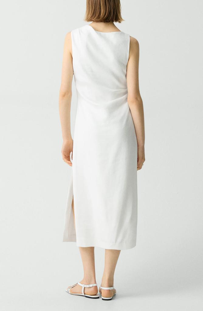 Theory Shoulder Drape Linen Blend Dress