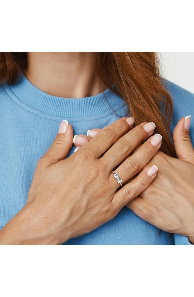 DELMAR Heart Bow Aquamarine 
Diamond Ring - 0.015ct. 5