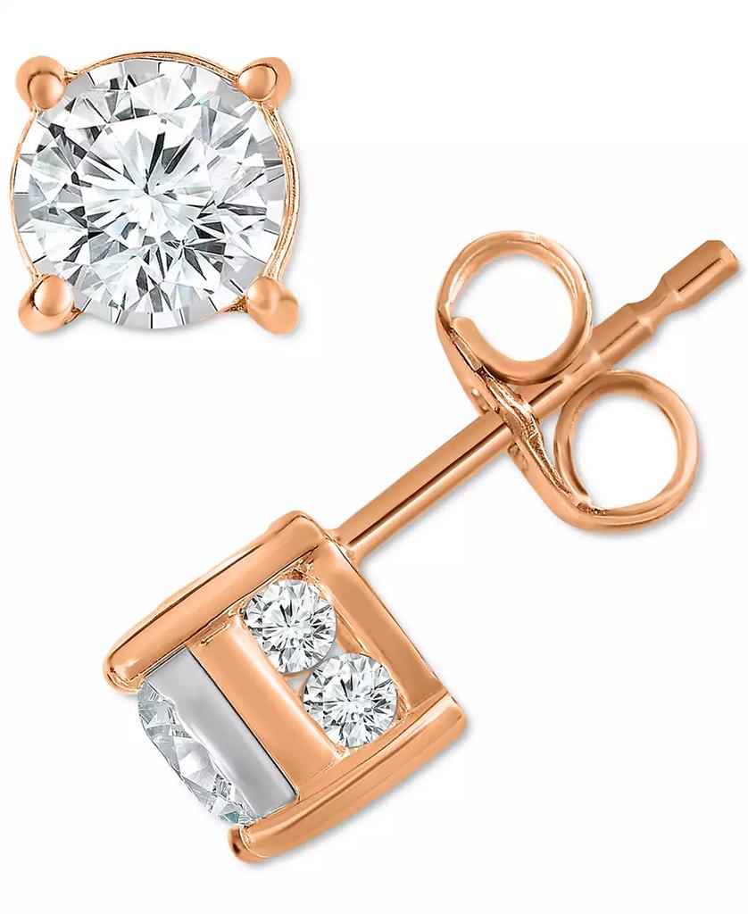 TruMiracle Diamond Side Halo Stud Earrings (5/8 ct. t.w.) in 14k Gold
