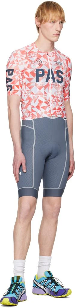 Pas Normal Studios Blue & White Mechanism Bib Shorts 4
