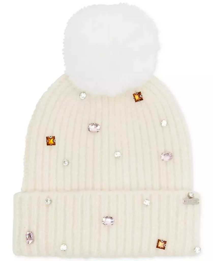 Steve Madden Women's 2-Pc. Embellished Beanie & Faux-Fur Slippers Boxed Gift Set 3