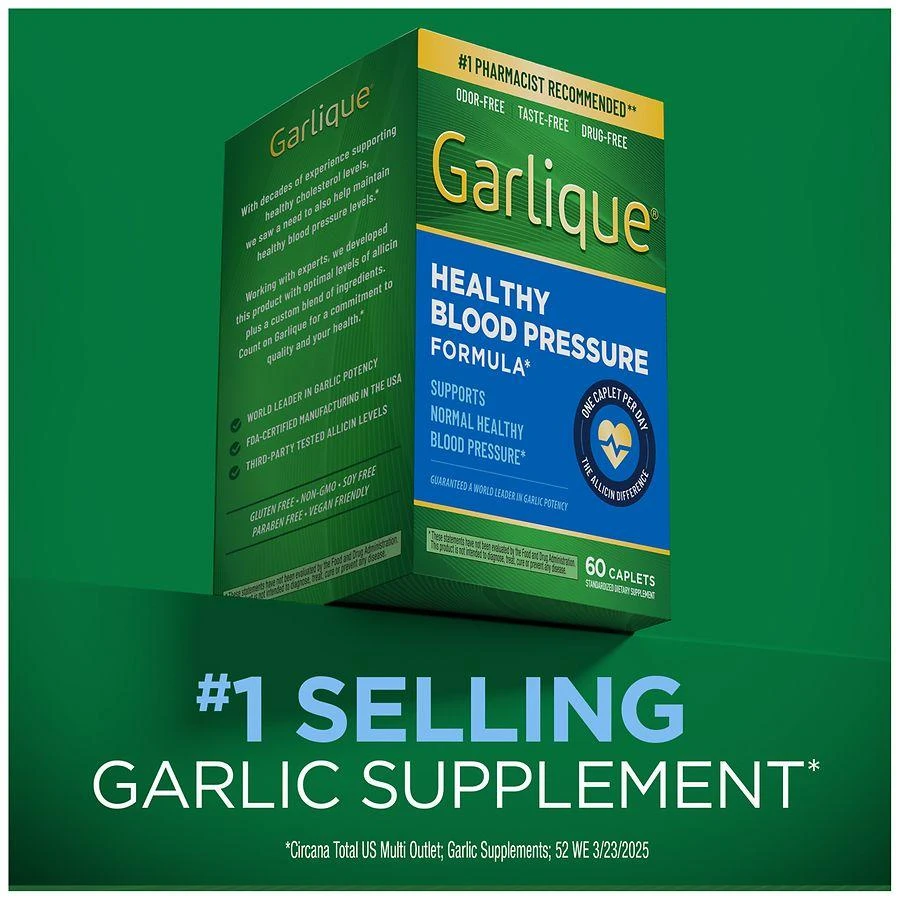 Garlique Garlic Extract Supplement, Healthy Blood Pressure Formula 7