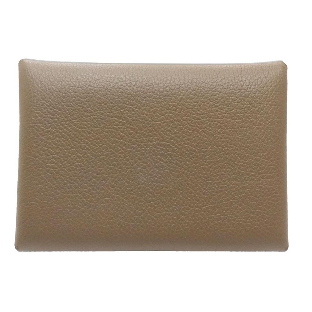 Hermes Etoupe Chevre Myzore Leather Coin Purse/Coin Case (Pre-Owned)