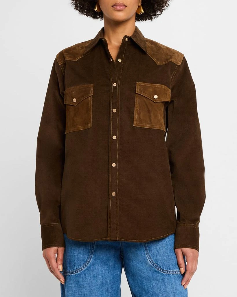 TWP Cowboy Take Me Away Micro Cord Shirt 4