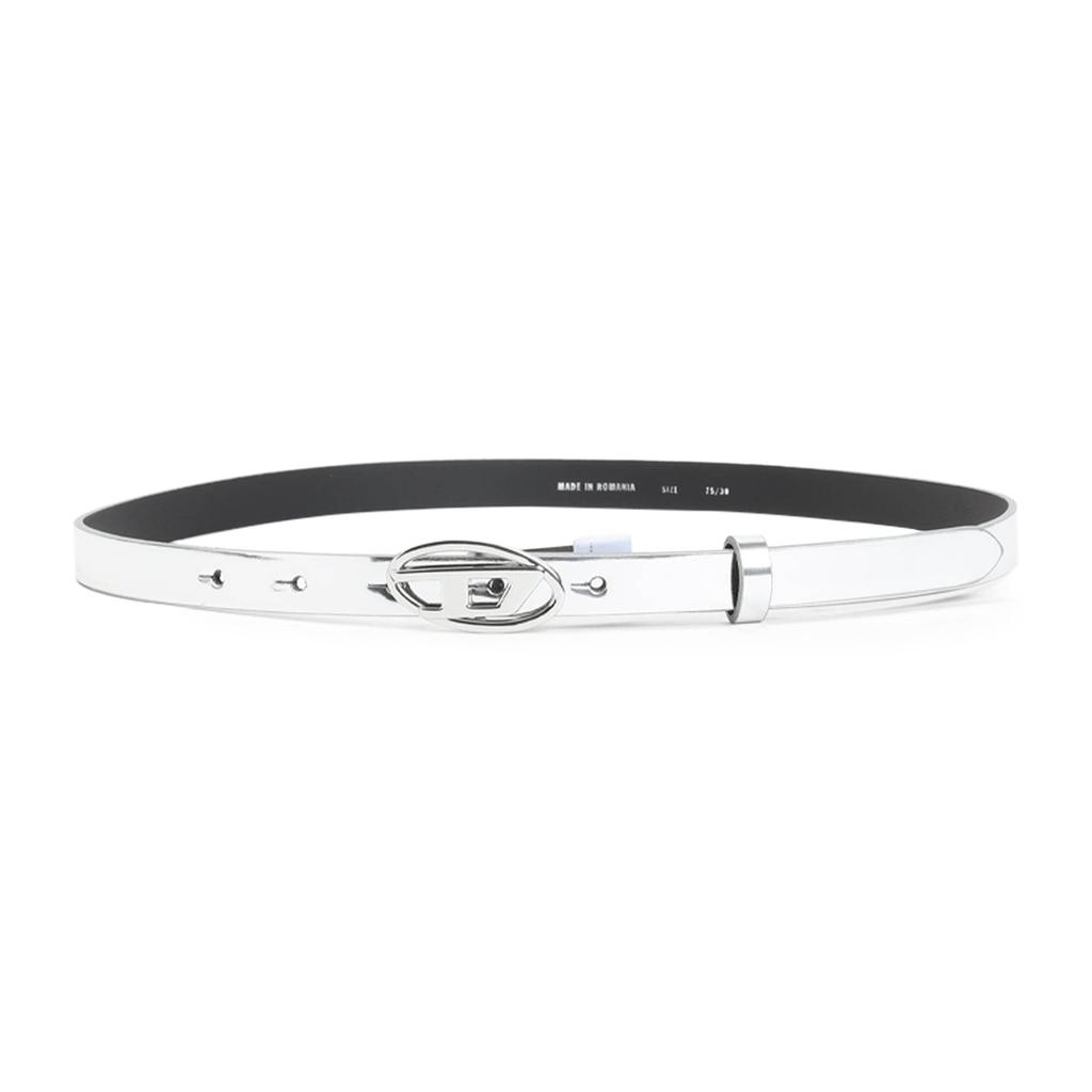 ベルト Diesel B-1Dr 25 Belt With Enamelled Buckle Women's 2.4cm leather belt with enamelled buckle | Black