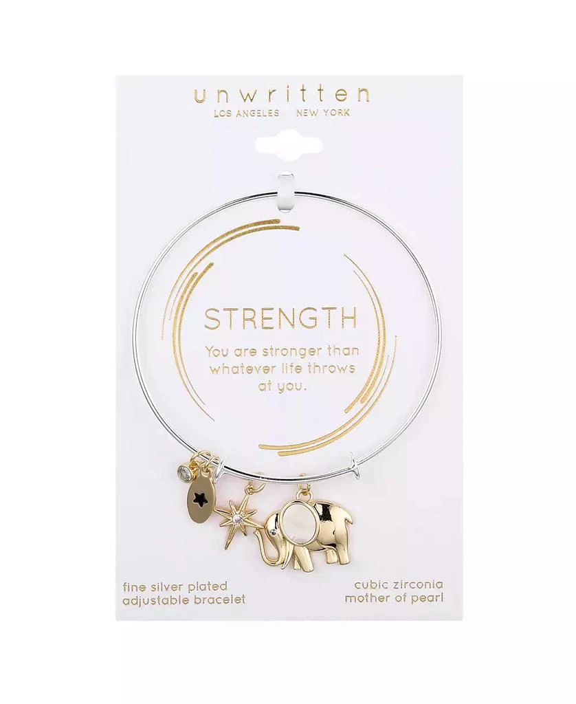 Unwritten Cubic Zirconia and Mother of Pearl Elephant Bangle Bracelet 2