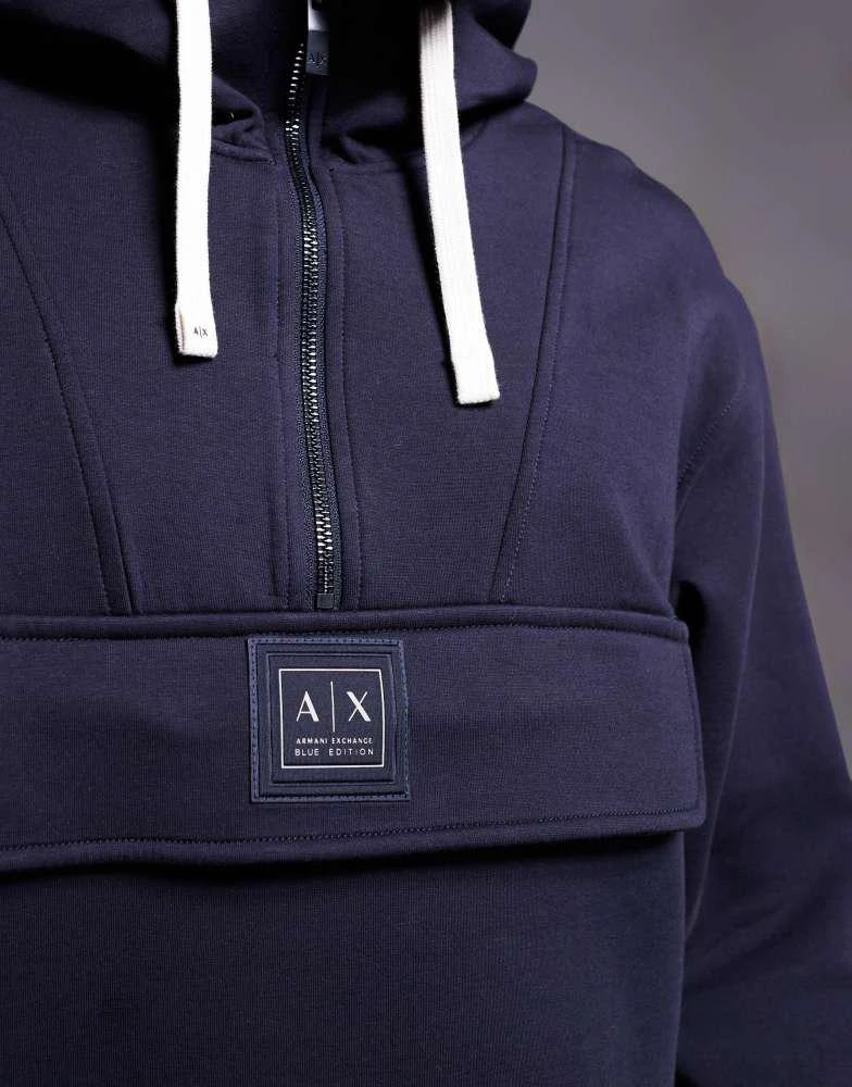 Armani Exchange Armani Exchange central logo hoodie in navy 2