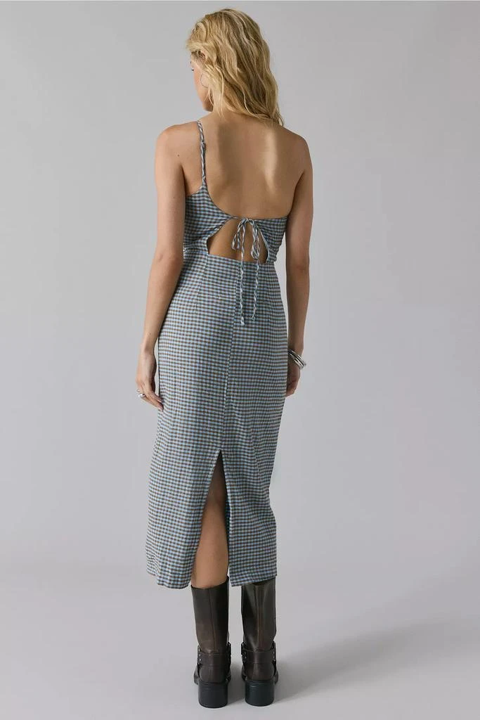 Urban Outfitters UO Carson Asymmetrical One Shoulder Linen-Blend Midi Dress 3