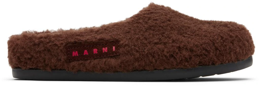 Marni Kids Brown Logo Patch Mules
