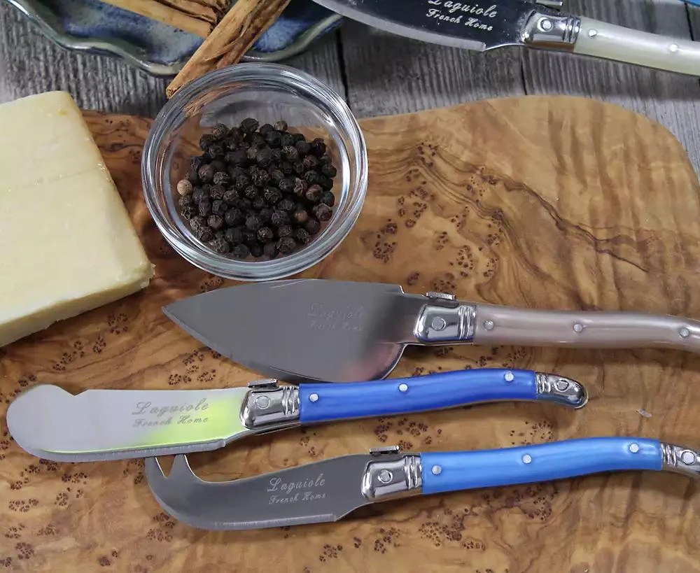 French Home Laguiole Cream and Blue Cheese Knife and Spreader Set, 7 Piece. 5