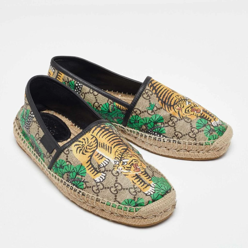 Gucci Gucci Multicolor Bengal Tiger Print Supreme Canvas and Leather Pilar Espadrille Loafers Size 40.5 4