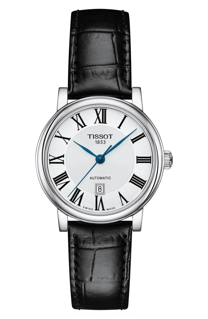 Tissot Carson Automatic Leather Strap Watch, 30mm 1