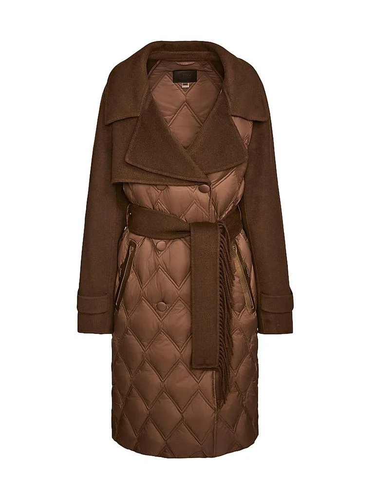 RUDSAK Zoe Quilted Double-Breasted Trench Coat 1