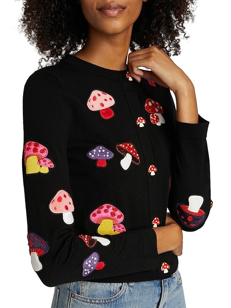 Alice + Olivia Ruthy Mushroom Wool-Blend Cardigan 6