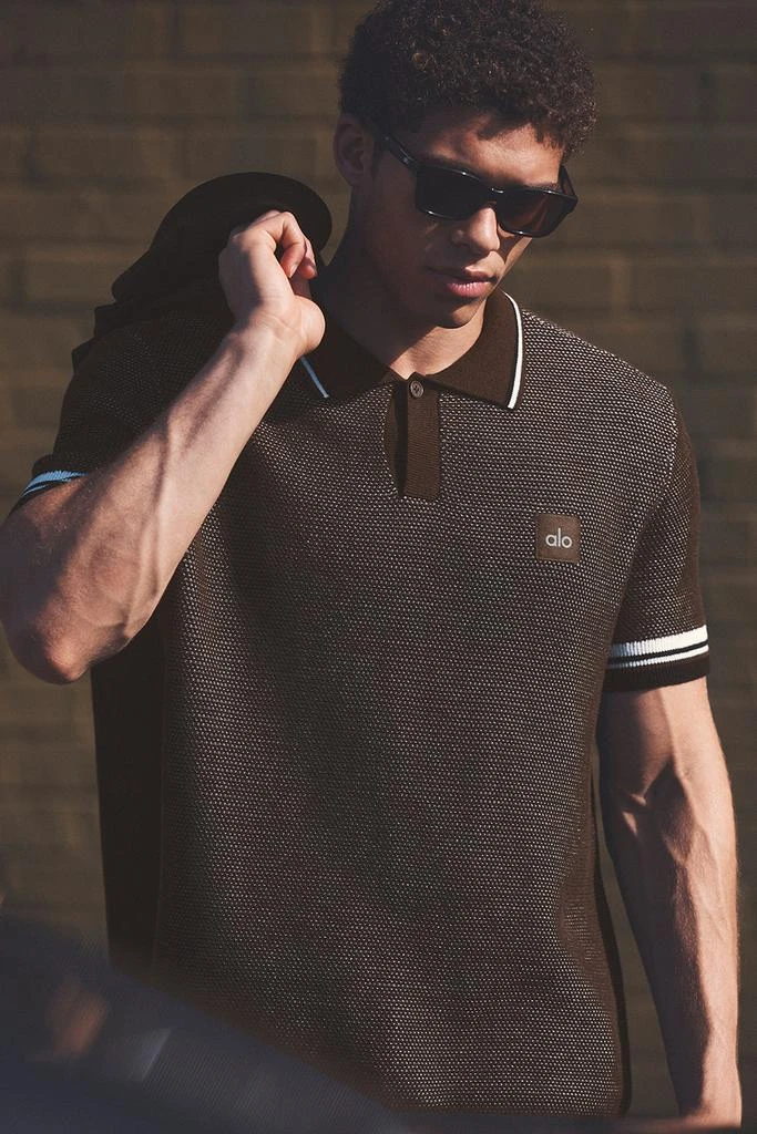 Alo Sports Club Sweater Knit Polo - Espresso 5