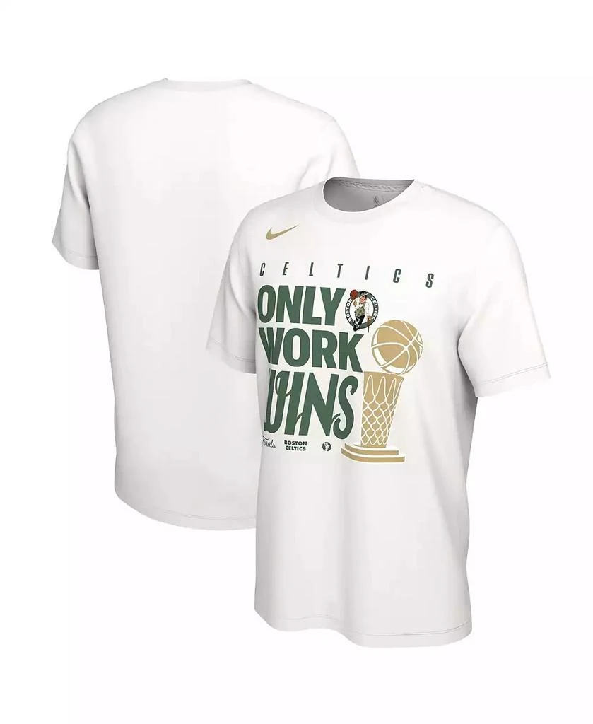 NIKE Men's White Boston Celtics 2024 NBA Finals Champions Celebration Parade T-Shirt 1