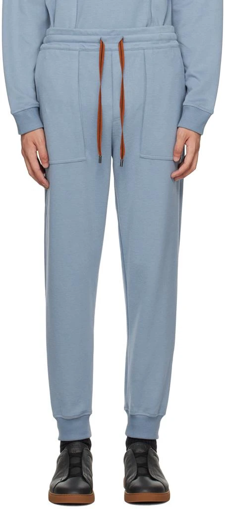 ZEGNA Blue Essential Sweatpants 1