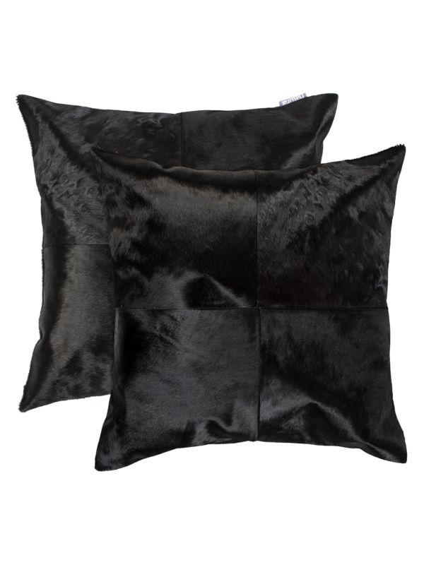 Natural 2-Pack Square Panel Cowhide Pillow Set