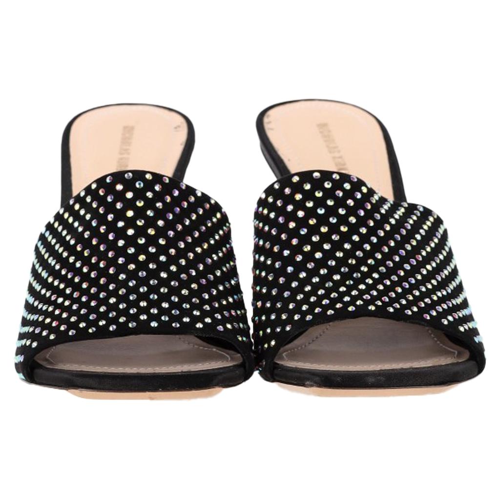 Nicholas Kirkwood Alba 90 Heeled Mules in Black Suede