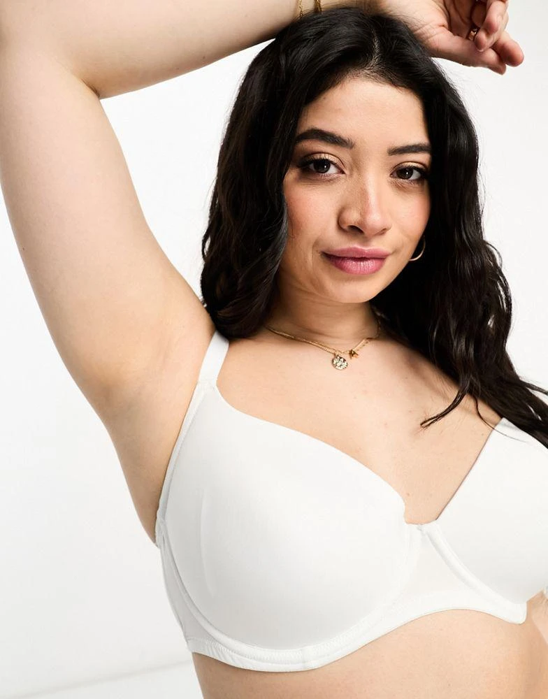 ASOS ASOS DESIGN Curve microfibre moulded t-shirt bra in white 3