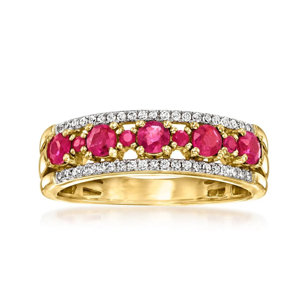 Ross-Simons Ruby and . Diamond Ring in 18kt Gold Over Sterling 1