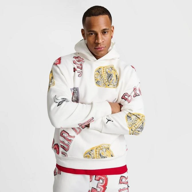 Jordan Men's Jordan Essentials Allover Graphic Brooklyn Fleece Pullover Hoodie 3