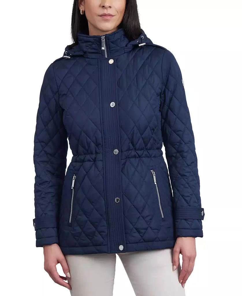 Michael Kors Women's Petite Quilted Hooded Anorak Coat 1