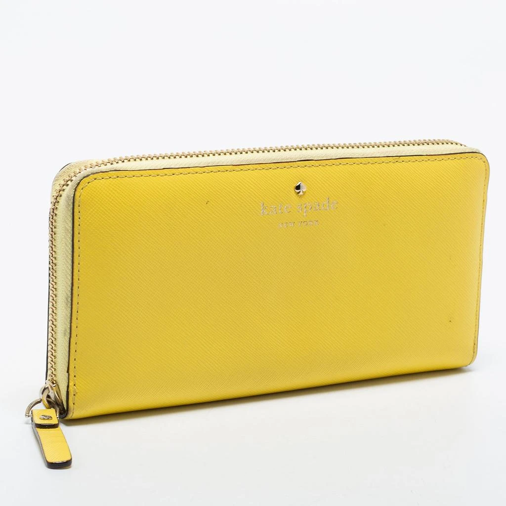 Kate Spade Yellow Leather Zip Around Wallet 6