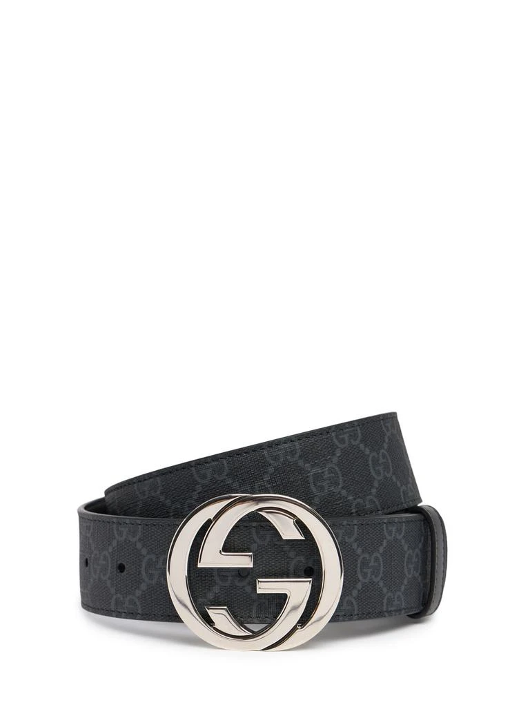 Gucci 4cm Gg Supreme Canvas & Leather Belt 1
