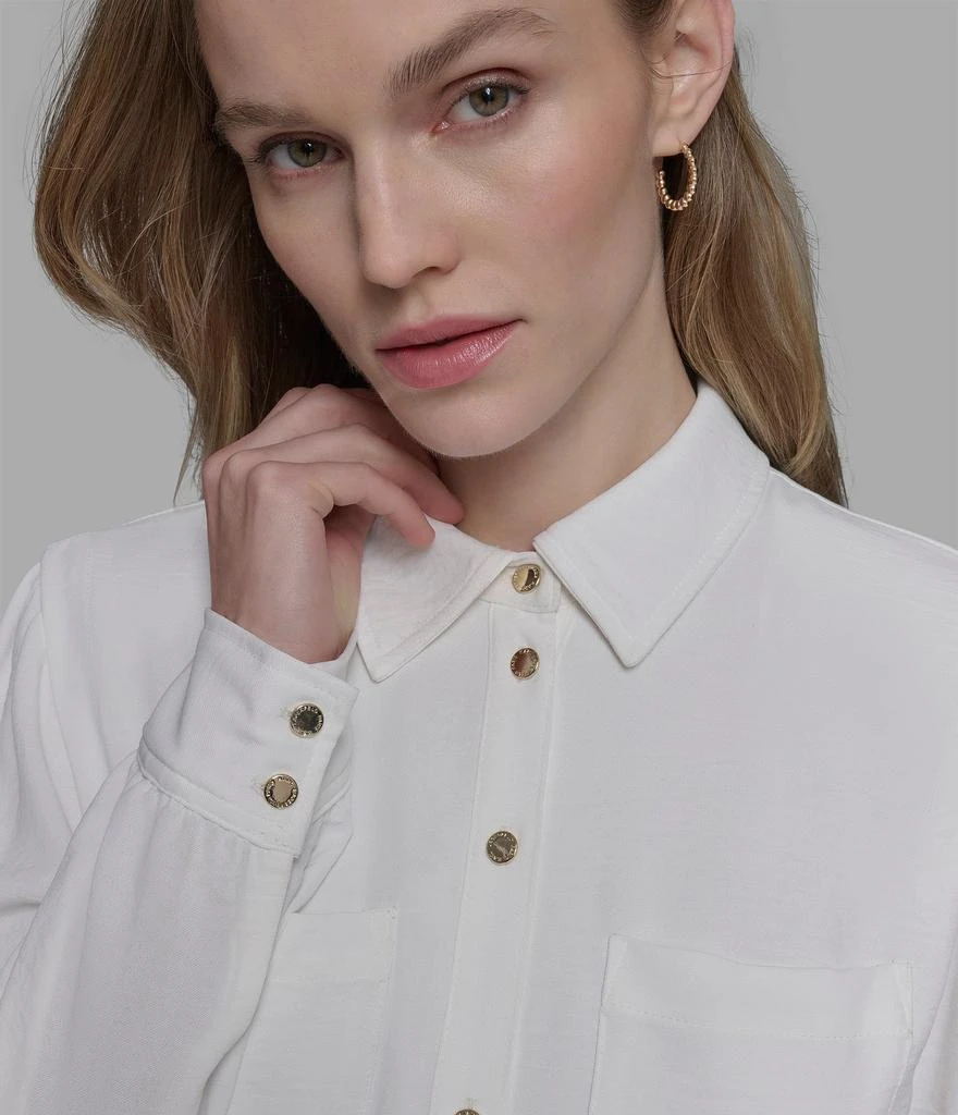 Karl Lagerfeld Paris LONG SLEEVE BELTED SHIRT DRESS 7