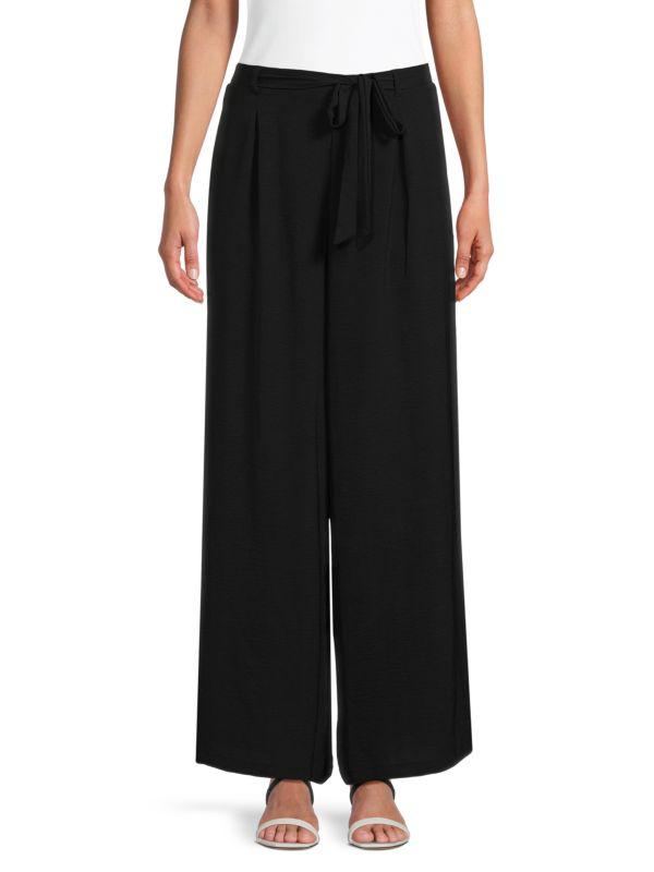 Bobeau Pleated Wide-Leg Pants