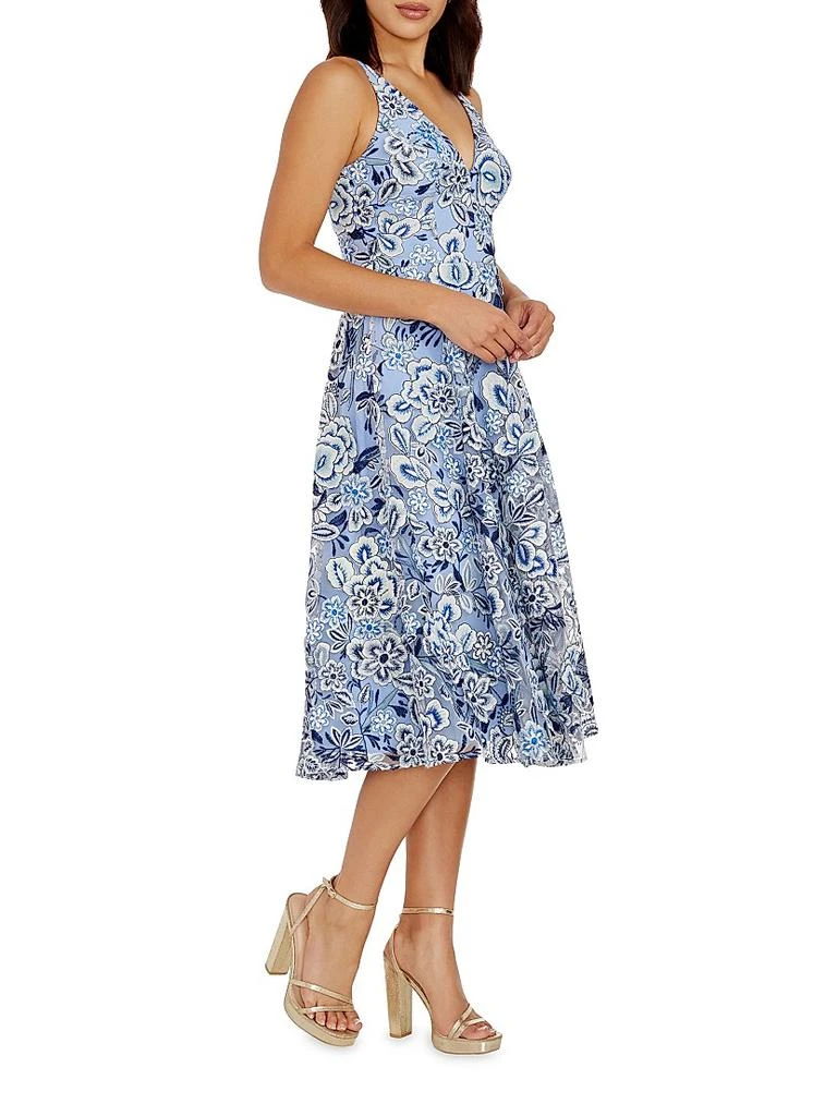 Dress The Population Elisa Floral Fit & Flare Midi-Dress 3