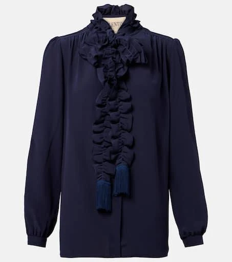 Valentino Ruffled silk crêpe de chine blouse 1