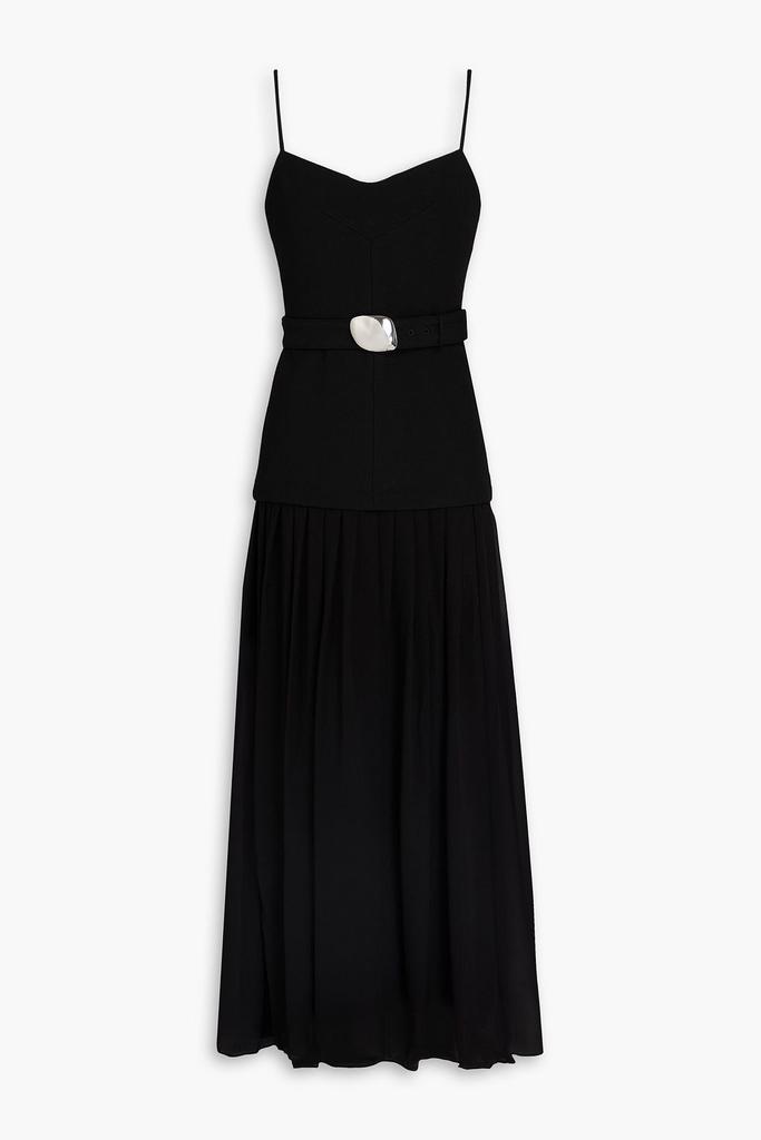 NICHOLAS Belted crepe and georgette midi dress
