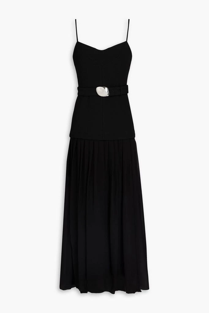 NICHOLAS Belted crepe and georgette midi dress 1