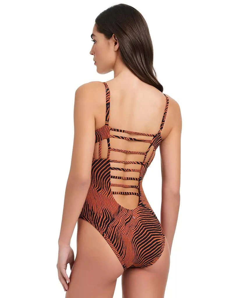 Red Carter Women's Printed Side Cut Out One-Piece Swimsuit 2