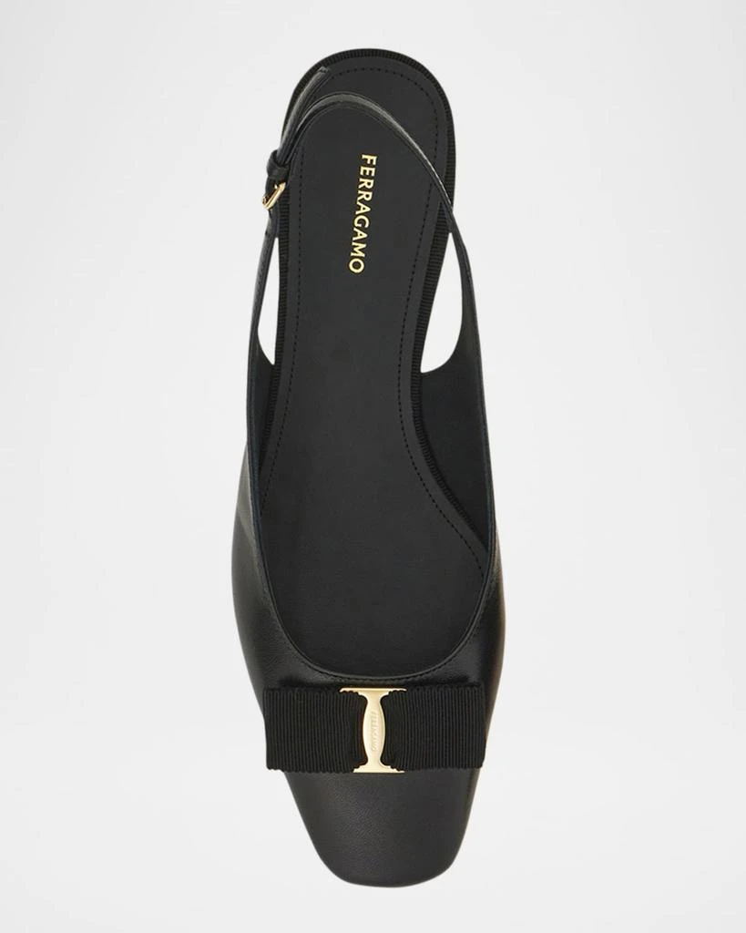 Salvatore Ferragamo Rivada Leather Bow Slingback Pumps 5