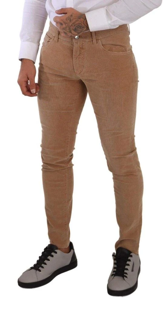 Dolce & Gabbana Dolce & Gabbana Brown Corduroy Cotton Skinny Slim Fit Jeans 2