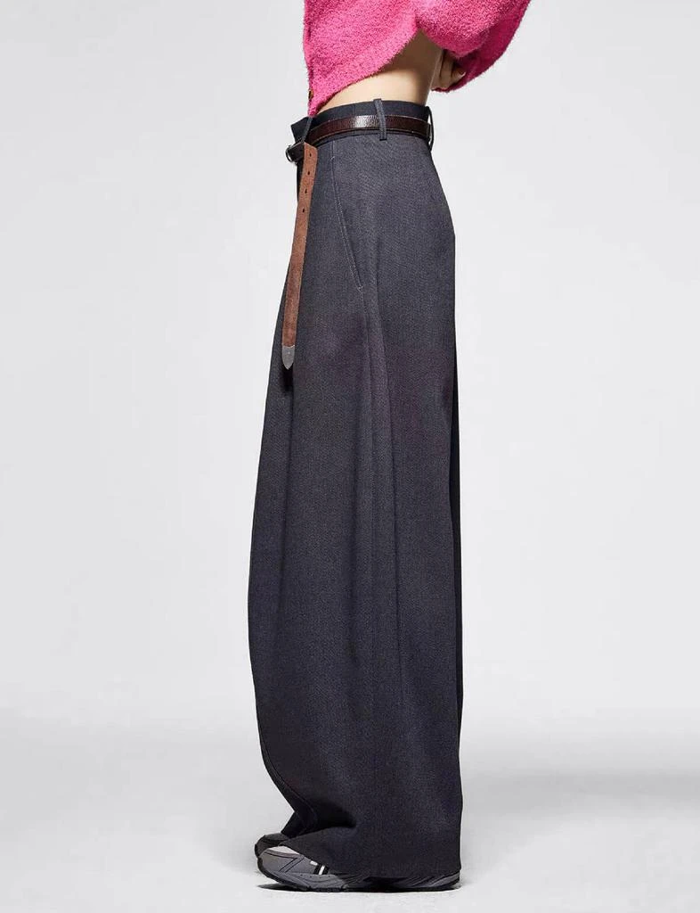 Pixie Market Dark Grey Barrel Leg Pants 3