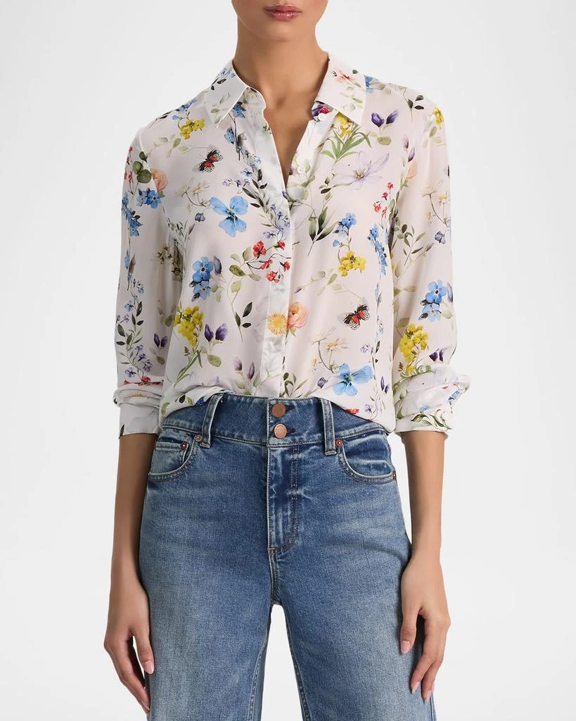 Alice + Olivia Twisting Vines Willa Placket Top 4