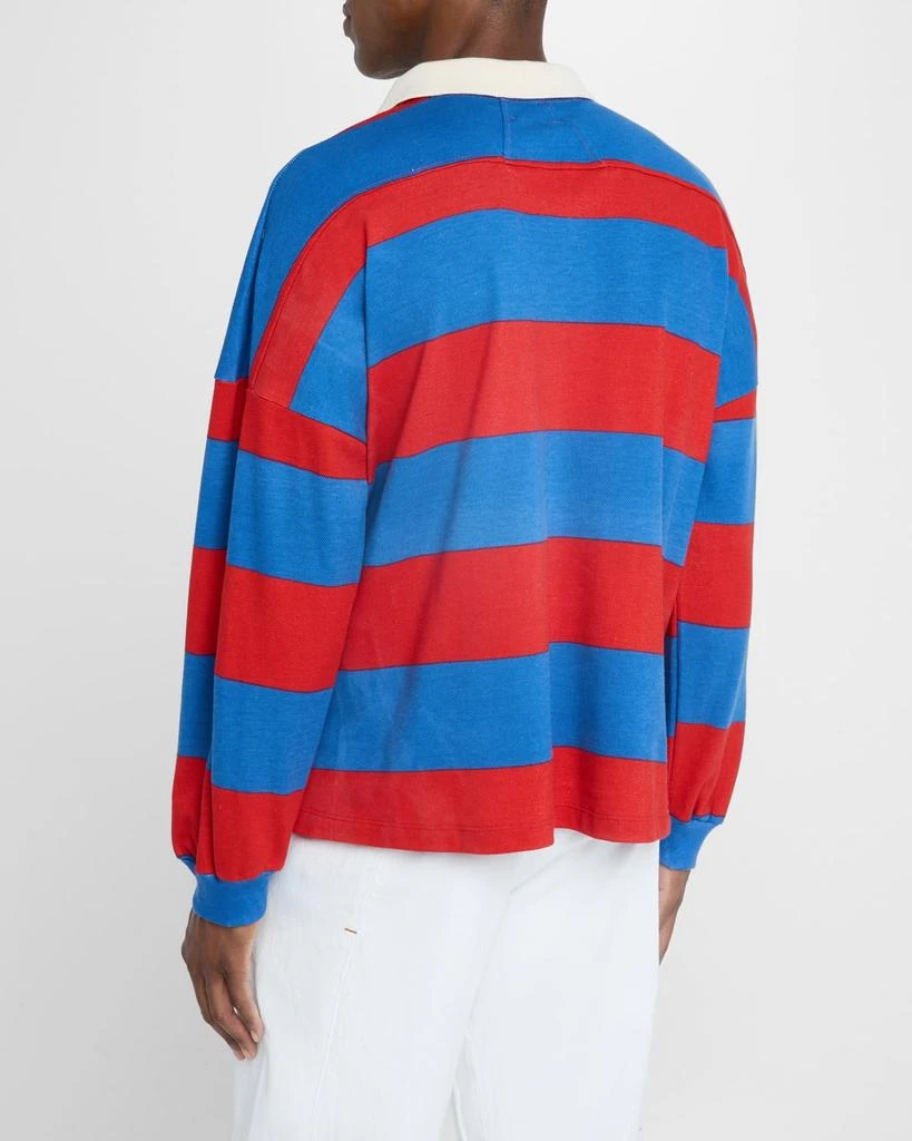 Rhude Men's Stripe Pique Long-Sleeve Polo Shirt 3